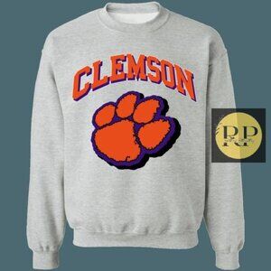Clemson Tigers Vintage NCAA Crewneck Sweatshirt Shirt Gifts for Fans grey y2k